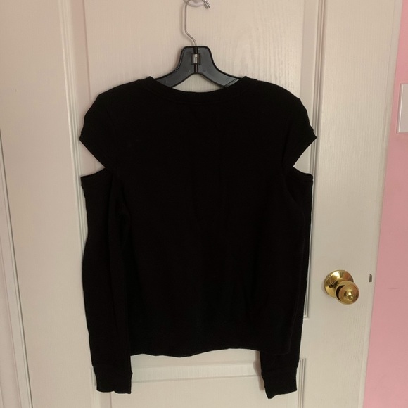 Garage Cut-Out Black Crewneck Sweatshirt - Picture 2 of 4